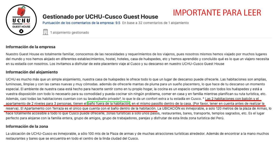 Alojamento de Acomodação e Pequeno-almoço Uchu - Cusco